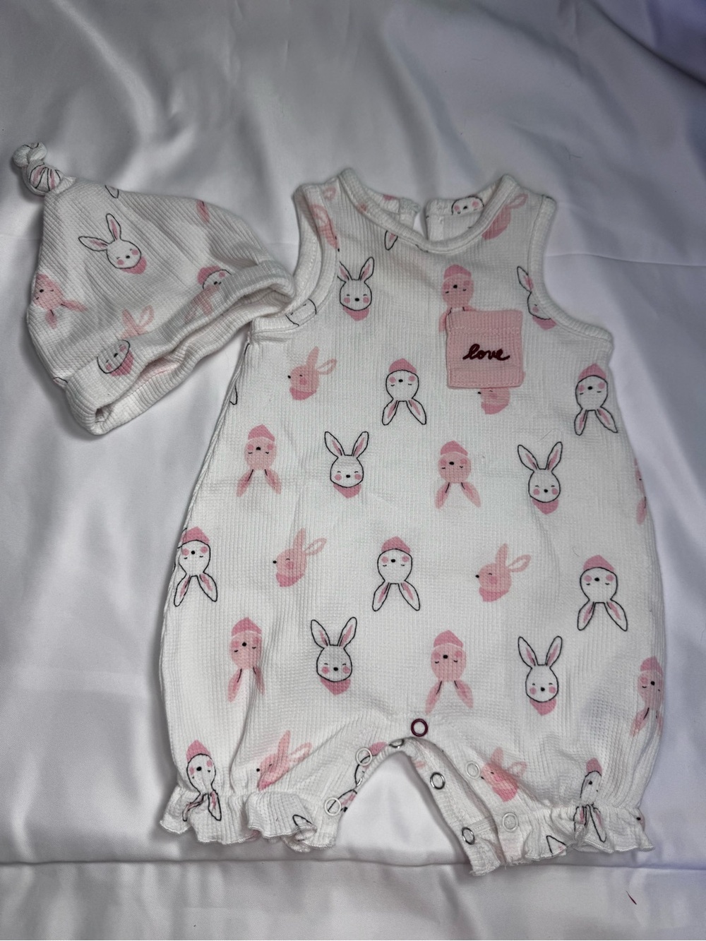 Ellen Degeneres White Infant Onesie with Subtle Pink Accents